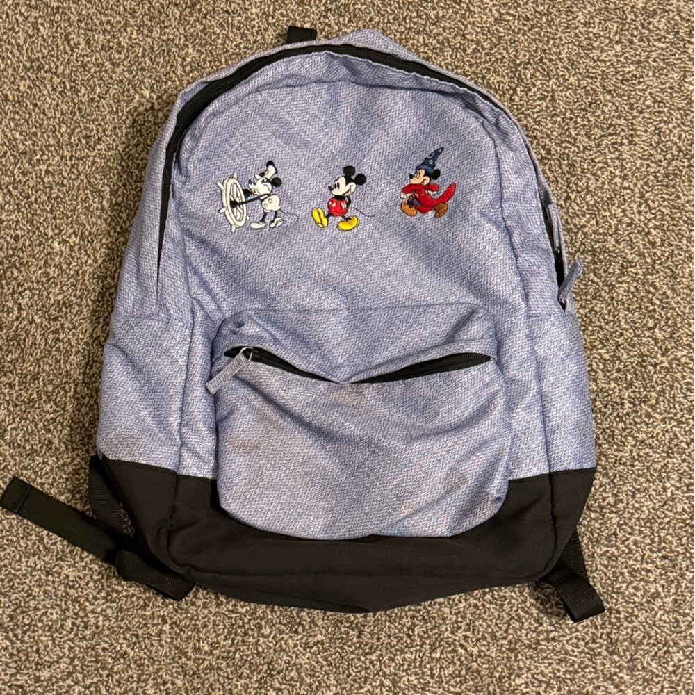 Disney Blue and Black Backpack with Mickey Mouse Design